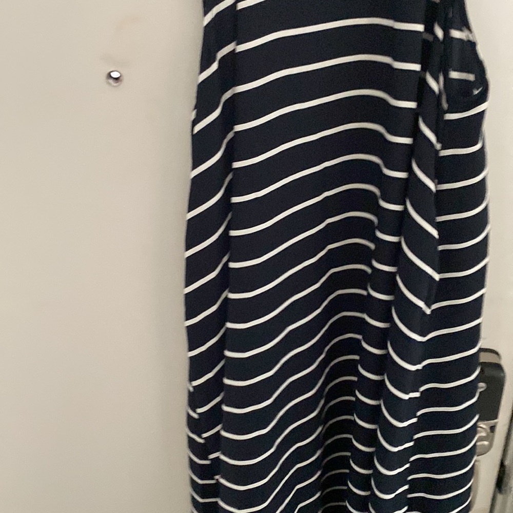 BNWT Banana republic high low tie neck trapeze striped maxi dress. Blue & white - Picture 4 of 5